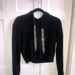 ZARA long sleeve black cropped sweater